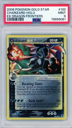 2006 Pokemon EX Dragon Frontiers Gold Star Charizard Holo #100 PSA 9 Mint - Image 1