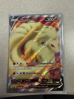 Ninetales V Full Art Rebel Clash Pokemon SWSH02 177/192 - Image 1