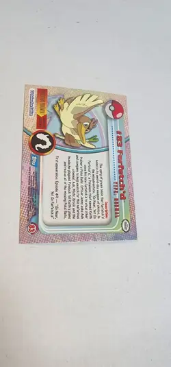 Pokemon Farfetch'd #83 Topps TV Animation Series 2 Blue Logo Holo Foil - Image 4