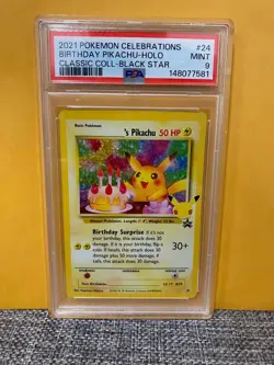 2021 POKEMON CELEBRATIONS CLASSIC COLL #24 BIRTHDAY PIKACHU-HOLO PSA 9 - Image 1