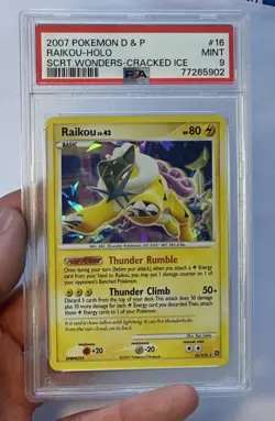 Pokemon Raikou 16/132 Secret Wonders Cracked Ice Holo PSA 9 - Image 1