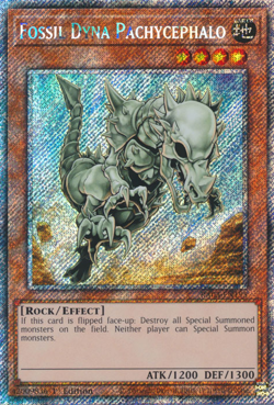 YUGIOH FOSSIL DYNA PACHYCEPHALO PLATINUM RA03-EN195 NEAR MINT - Image 1