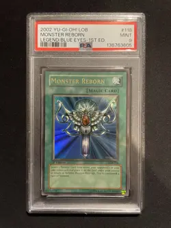 YU-GI-OH! yugioh Monster Reborn LOB-118 Ultra Rare 1st Edition PSA9 - Image 1