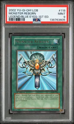 YU-GI-OH! yugioh Monster Reborn LOB-118 Ultra Rare 1st Edition PSA9 - Image 3