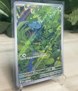 Bulbasaur 166/165 Illustration Rare 151 English Pokemon Card NM - Image 3