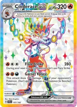 Cinderace ex 157/142 Full Art Secret Rare Pokemon Card SV Stellar Crown - Image 1