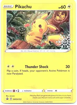 SWSH: Sword & Shield Promo Cards #SWSH153 Pikachu Holiday Promo,Holo - Image 1