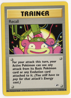 Recall 116/132 Gym Challenge TRAINER Pokemon Card - Image 1