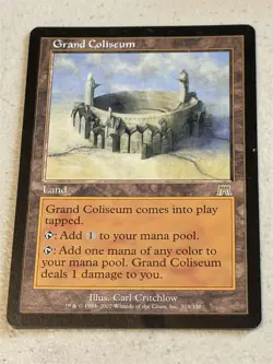 mtg Grand Coliseum, rare land, Onslaught, moderate play - Image 1