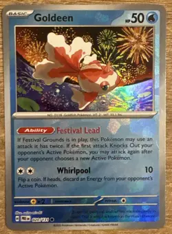 Pokemon TCG Goldeen Prismatic Evolutions 020/131 Pokeball Reverse Holo NM - Image 1