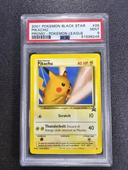 PSA 9 MINT Pokemon Pikachu Black Star Promo Pokemon League Promo #26 - Image 1