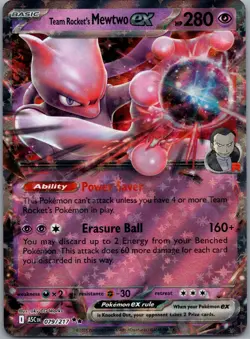 Team Rocket's Mewtwo ex - 079/217 ME: Ascended Heroes Pokemon TCG Double Rare NM - Image 1