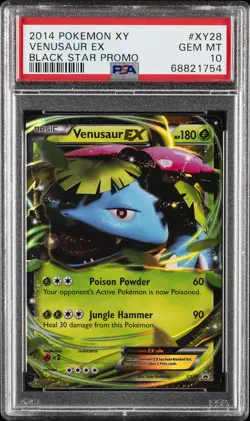 2014 POKEMON XY BLACK STAR PROMO #XY28 VENUSAUR EX PSA 10 - Image 1