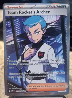 Pokemon TCG Destined Rivals Team Rocket's Archer 223/182 Full Art Ultra Rare - Image 1