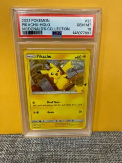 2021 Pokemon 25th Aniv Celebration McDonald's PIKACHU Holo PSA 10 GEM MINT 25/25 - Image 1