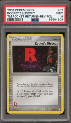 Pokemon Rocket's Hideout EX Team Rocket Returns Reverse Holo #87 PSA 9 Mint - Image 1