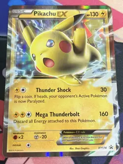 2016 Pokemon Black Star Promo Pikachu EX Lightly Played XY174 - Image 1