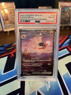 2023 POKEMON MEW EN-151 SPECIAL ILLUSTRATION RARE #199 CHARIZARD EX PSA 8 - Image 1