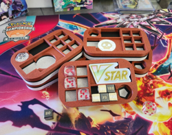 Pokemon Mini Tin Insert for Dice and Damage Counters. 3D-Printed Poke Ball style - Image 1