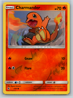 Charmander Pokemon TCG Hidden Fates Reverse Holo Common 7/68 - Image 1