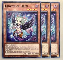 Yugioh! 3x Ghostrick Siren BACH-EN014 Common 1st Ed NM - Image 1