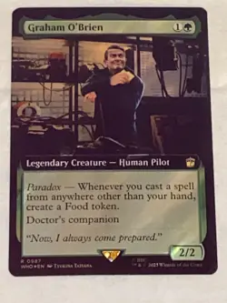 Magic the Gathering DOCTOR WHO GRAHAM O'BRIEN Extended Art Surge Foil Card # - Image 1