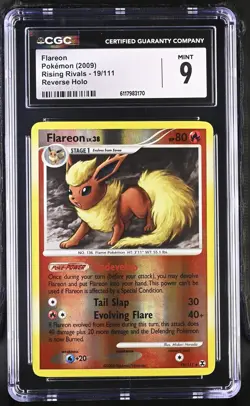 CGC 9 MINT Flareon 2009 Rising Rivals 19/111 Reverse Holo Pokemon Card - Image 1