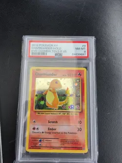 2016 XY Evolutions Charmander Toys R Us Cosmos 9/108 Pokemon Card PSA 8 NM-MT - Image 1