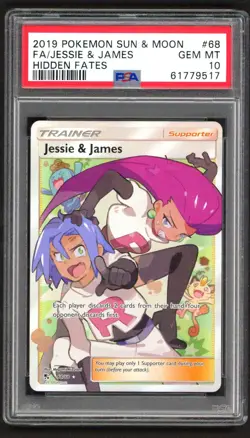 Pokemon Cards - PSA 10 Jessie & James 68/68 - Hidden Fates - GEM MT - Image 1