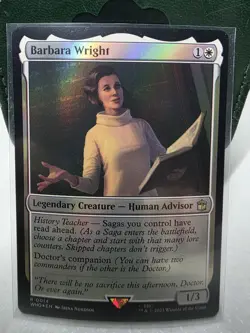 Barbara Wright 0014 FOIL Rare Doctor Who Commander MTG Near Mint - Image 1
