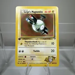 Lt. Surge's Magnemite 80/132 1st Edition Gym Heroes Pokemon Card - Image 1