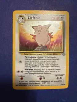 Pokemon TCG Clefable Holo Unlimited Rare Card Jungle Base Set 1/64 - Image 1