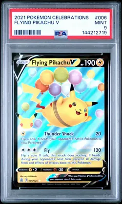 2021 POKEMON CELEBRATIONS #006 FLYING PIKACHU V PSA 9 - Image 1
