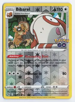 Bibarel 060/078 Pokemon GO Common Reverse Holo NM - Image 1