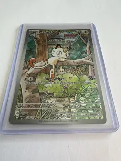 Pokemon TCG - Meowth Illustration Rare - Phantasmal Flames 106/94 Top Loader - Image 1