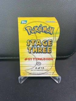 2000 Topps Pokemon TV Animation Series 3 Die-Cut Embossed Typhlosion #157 - Image 2