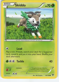 Skiddo 18/146 XY Base Set Common Normal MP Pokemon - Image 1