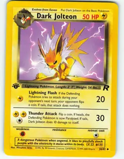 Dark Jolteon - 1st Edition - 38/82 Team Rocket - WOTC - Pokemon TCG - 2000 - Image 1