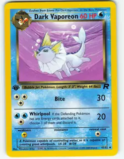 Dark Vaporeon - 1st Edition - 45/82 Team Rocket - WOTC - Pokemon TCG - 2000 - Image 1