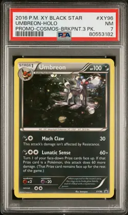 2016 POKEMON BLACK STAR PROMO UMBREON #XY96 HOLO FOIL PSA 7 NM #80553182 - Image 1