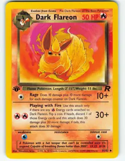 Dark Flareon - 1st Edition - 35/82 Team Rocket - WOTC - Pokemon TCG - 2000 - Image 1