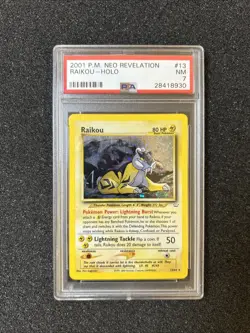 2001 POKEMON NEO REVELATION 13/64 RAIKOU HOLO NM PSA 7 🤩 - Image 1