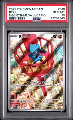 RIOLU #010 PSA 10 • 2025 POKEMON MEP EN-ME BLACK STAR PROMO - Image 1