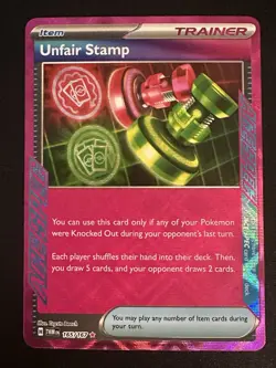 Unfair Stamp 165/167 Pokemon Twilight Masquerade Ace Spec Holo Rare NM - Image 1