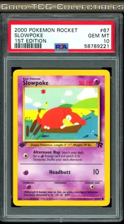 PSA 10 ⭐ Pokemon Slowpoke 67 1st Edition Team Rocket Vintage Non-Holo - Image 1