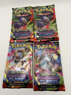 Pokemon TCG 4x Mega Evolution Phantasmal Flames Booster Packs - Brand New Sealed - Image 1