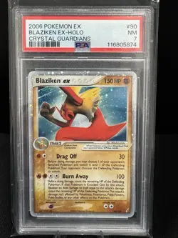 2006 POKEMON EX CRYSTAL GUARDIANS #90 BLAZIKEN EX-HOLO PSA 7 - Image 1