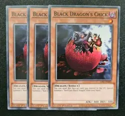 Black Dragon's Chick x3 Yu-Gi-Oh! LDS1-EN002 1st Common PLAYSET - Image 1