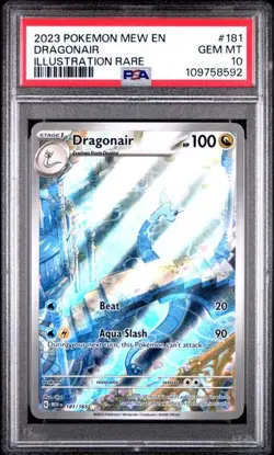 Dragonair Pokemon Card Scarlet and Violet 151 Illustration Rare, PSA 10, #181 - Image 1