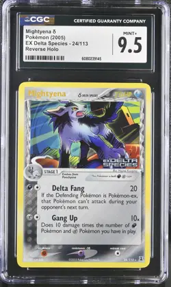 CGC 9.5 Mightyena EX Delta Species 24/113 Reverse Holo Stamped Pokemon Card - Image 1